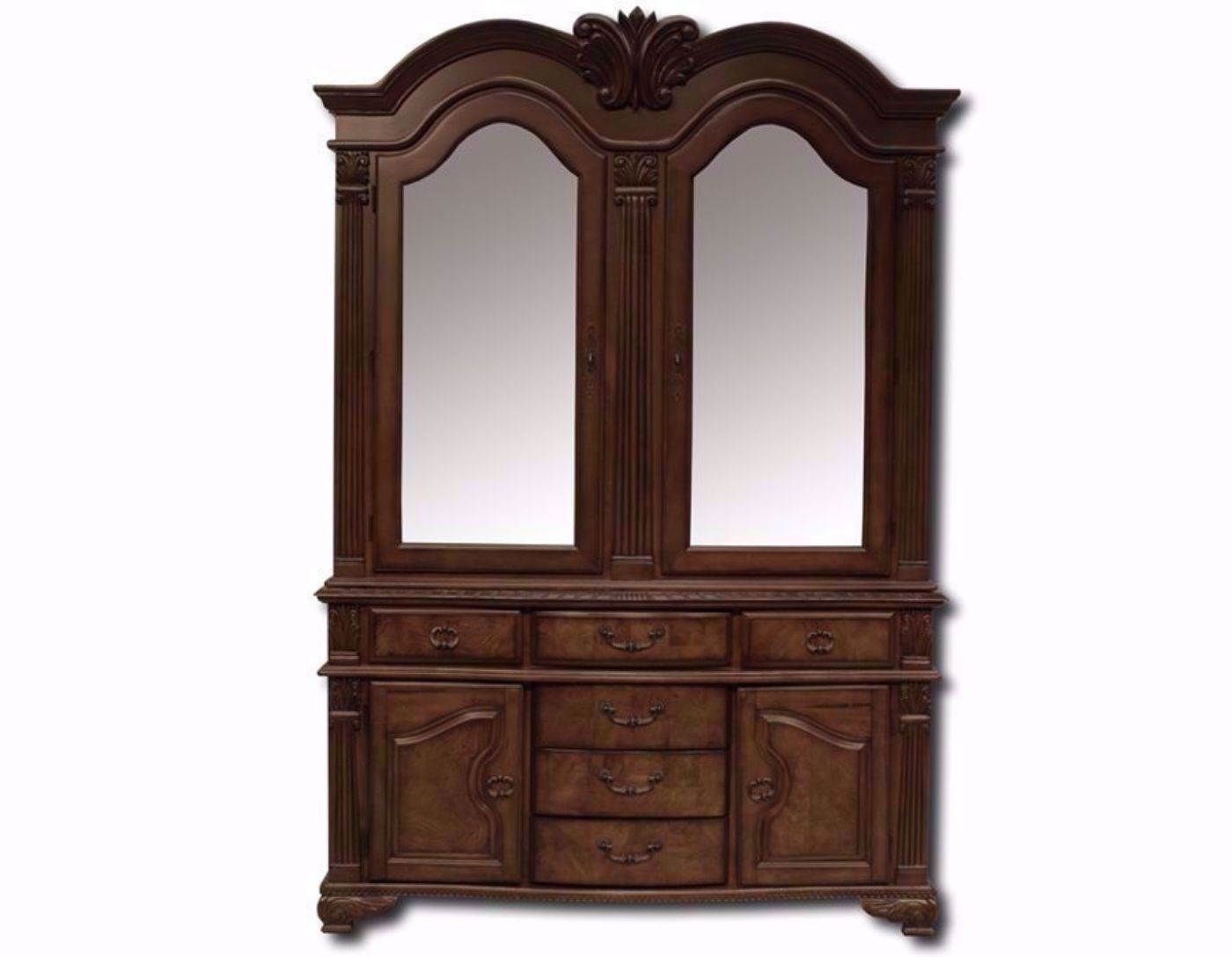 Brown Renaissance China Cabinet Facing Front | Home Furniture Plus Mattress