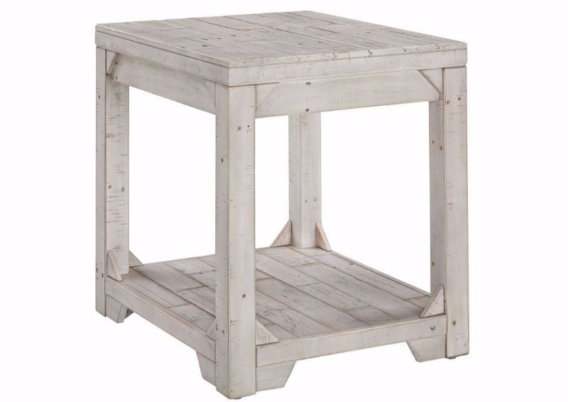 Fregine End Table by Ashley Furniture with Whitewash Finish | Home Furniture Plus Bedding