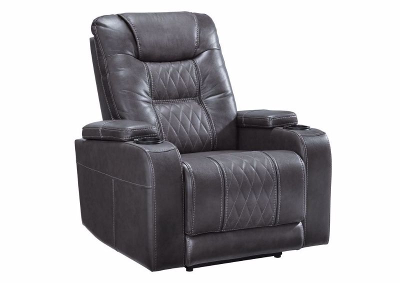 Gray Composer Power Activated Recliner by Ashley Furniture at an Angle | Home Furniture Plus Mattress