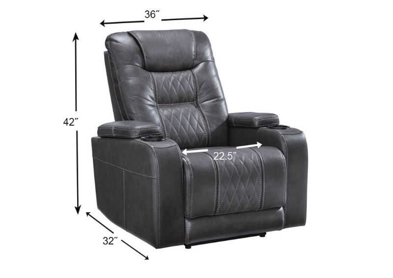 Gray Composer Power Activated Recliner by Ashley Furniture Dimensions | Home Furniture Plus Mattress