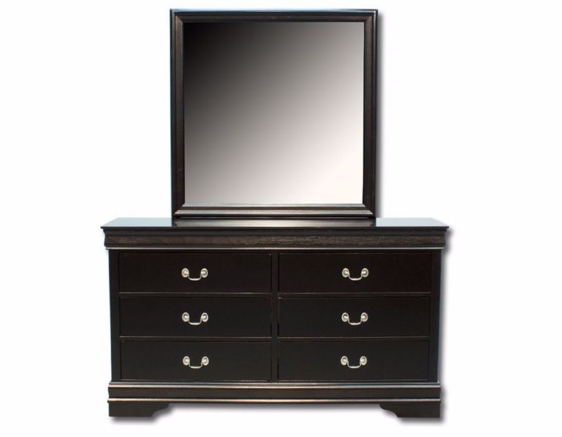 Picture of Louis Philippe Dresser with Mirror - Black
