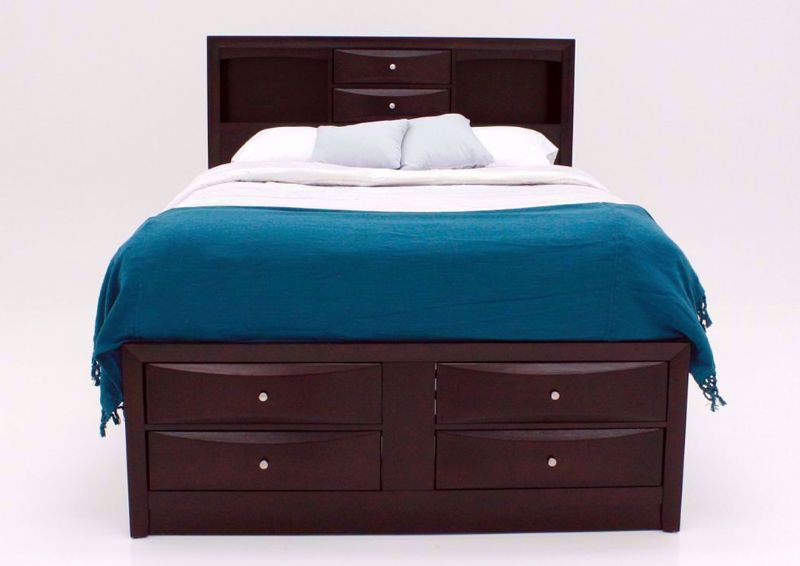 Brown Emily Queen Storage Bed Facing Front | Home Furniture Plus Mattress