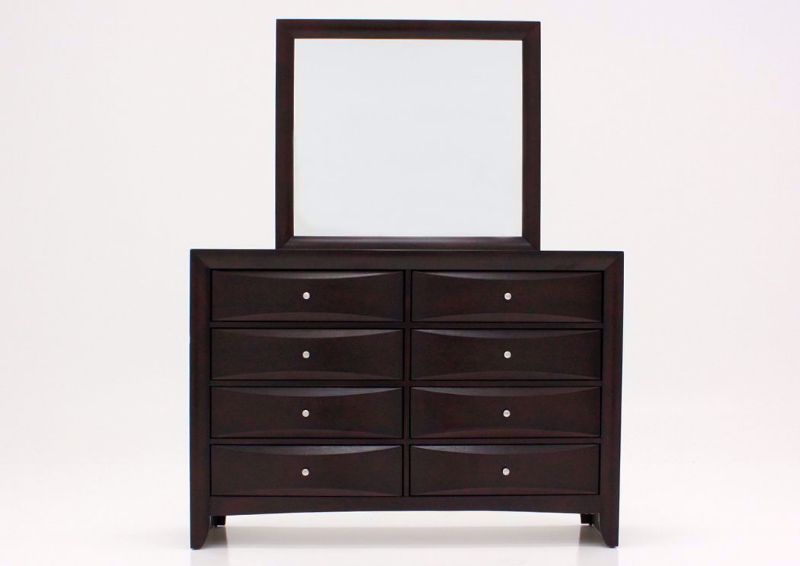 Emily Dresser and Mirror, Brown, Front Facing | Home Furniture Plus Mattress