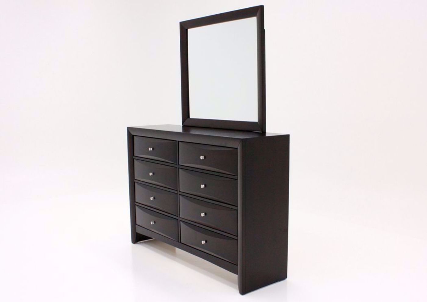 Emily Dresser and Mirror, Brown, Angle | Home Furniture Plus Mattress