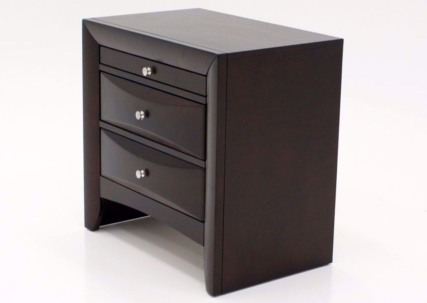Emily Nightstand, Brown, Angle | Home Furniture Plus Mattress