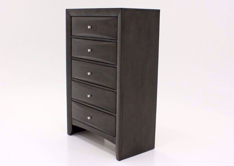 Dark Gray Emily Chest of Drawers at an Angle | Home Furniture Plus Mattress