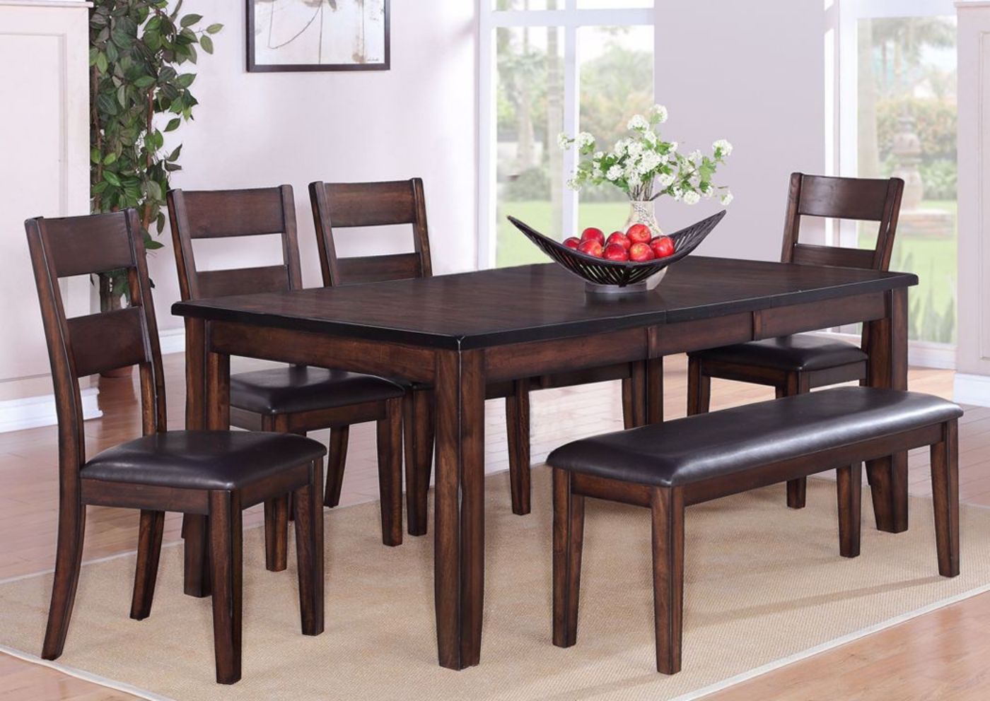 Picture of Belle Noir 6 Piece Dining Table Set -  Brown
