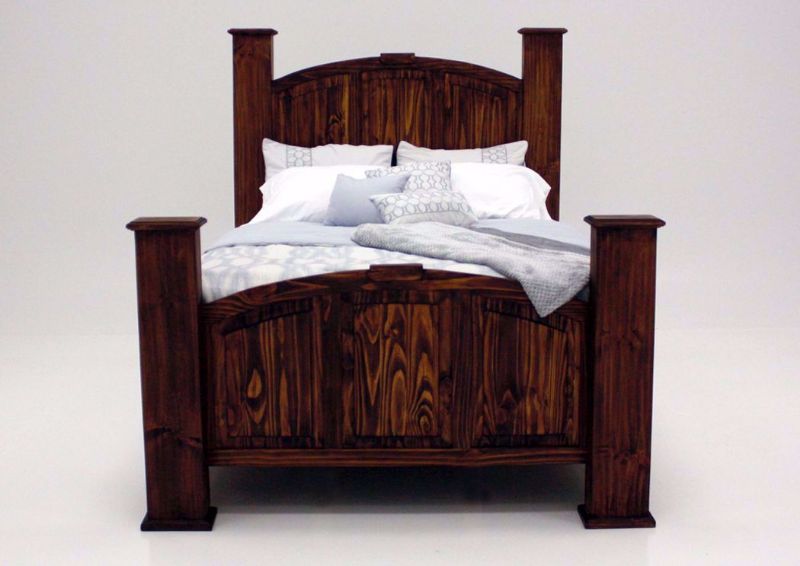 Amarillo King Bed with a Natural Brown Finish Facing Front | Home Furniture Plus Mattress