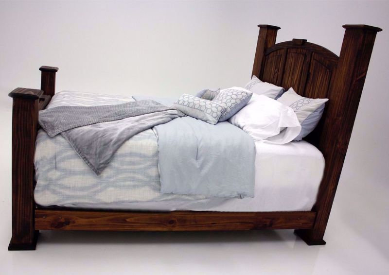 Amarillo King Bed with a Natural Brown Finish Showing the Side View | Home Furniture Plus Mattress