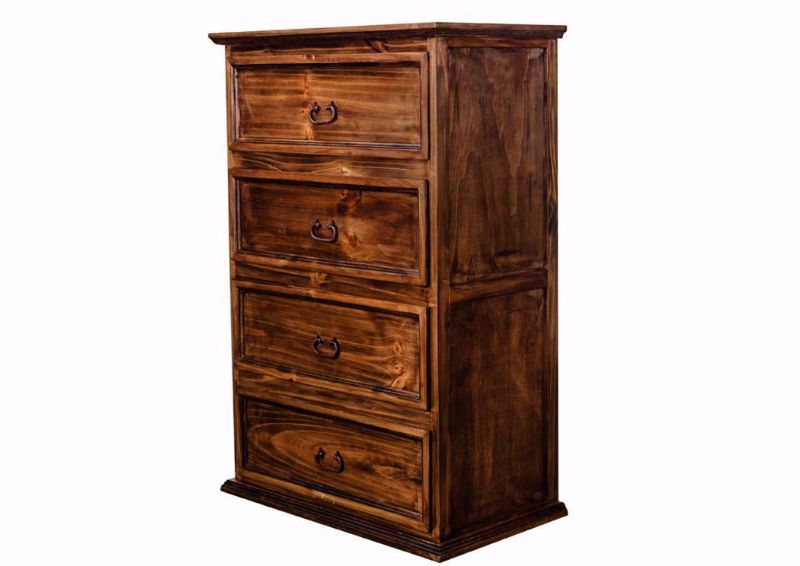 Rustic Natural Brown Amarillo 4 Drawer Bedroom Chest at an Angle | Home Furniture Plus Mattress