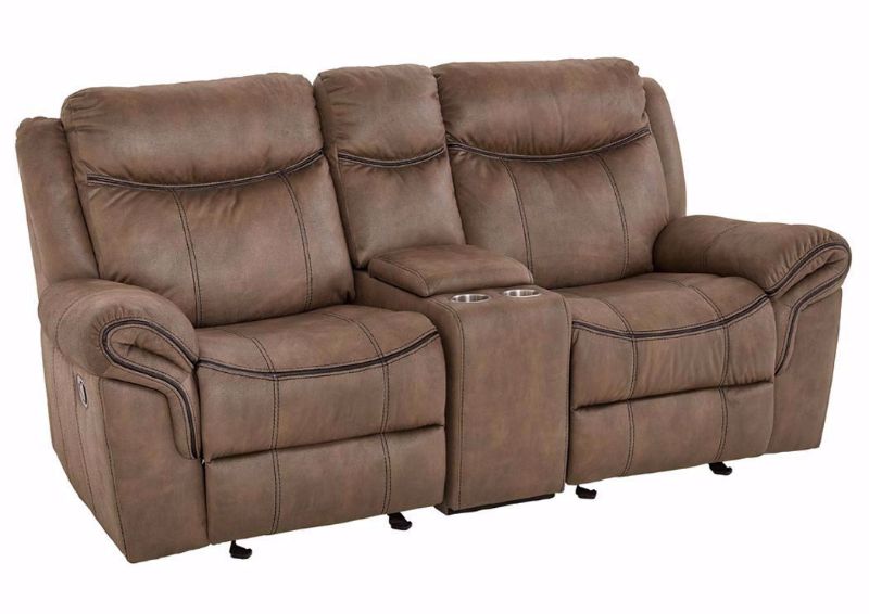 Brown Knoxville Reclining Loveseat by Standard at an Angle | Home Furniture Plus Mattress