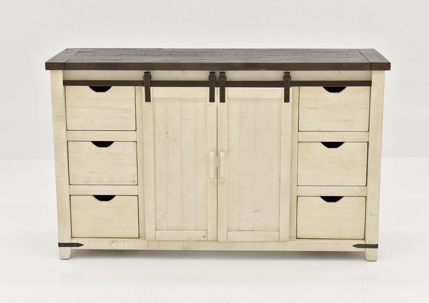 Front Facing View of the Madison County Cabinet in White by Jofran | Home Furniture Plus Bedding