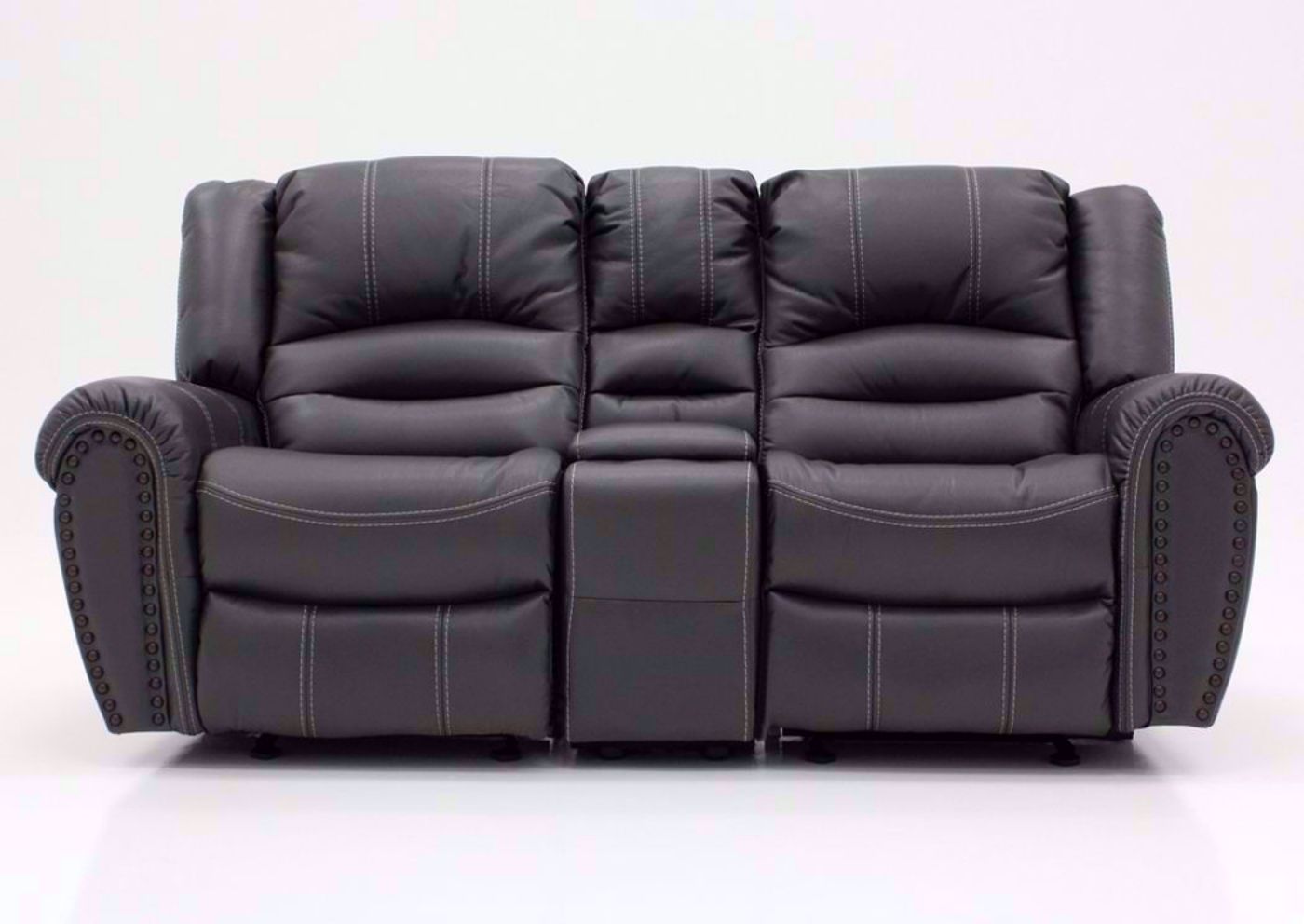 Gray Torino Reclining Loveseat, Front Facing | Home Furniture Plus Bedding