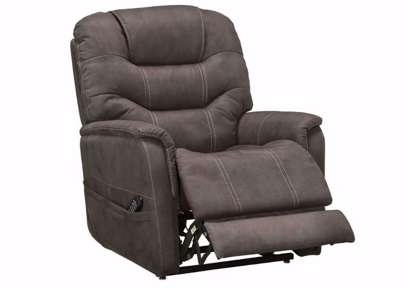 Ballister Recliner by Ashley Furniture in Slightly Open/Reclining Position with Brown Upholstery and Contemporary Design | Home Furniture Plus Bedding