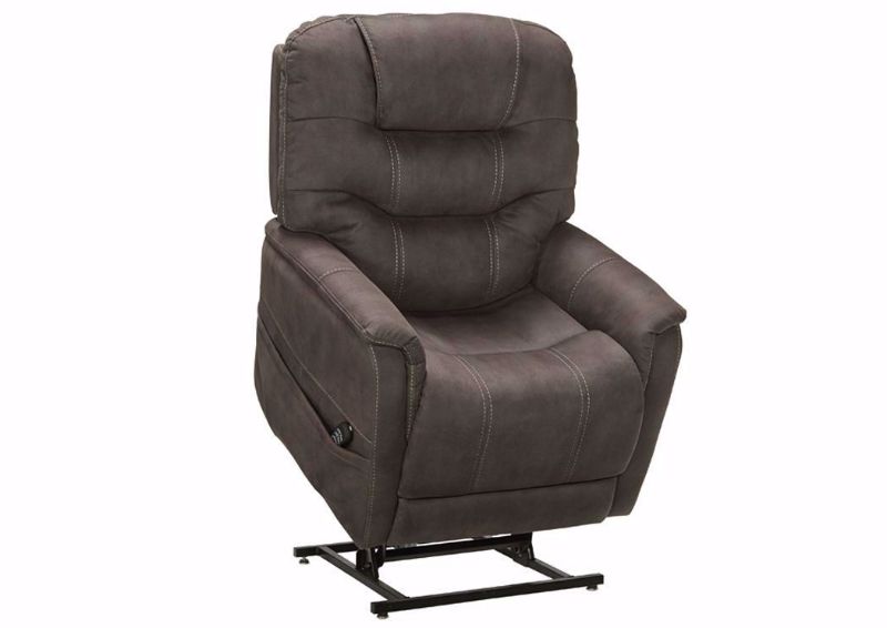 Ballister Lift Recliner by Ashley Furniture in Lift Position with Brown Upholstery and Contemporary Design | Home Furniture Plus Bedding