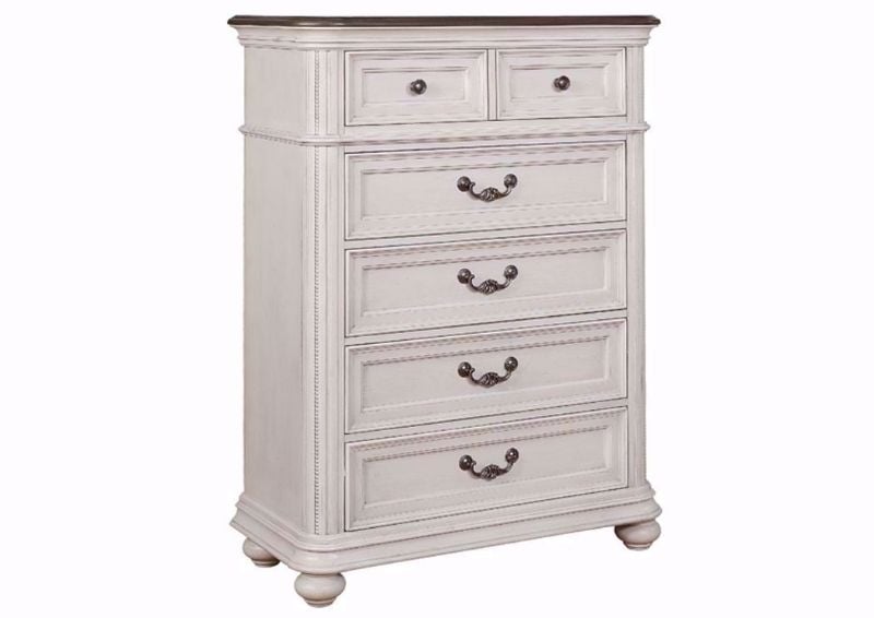 White Keystone Chest of Drawers at an Angle | Home Furniture Plus Mattress