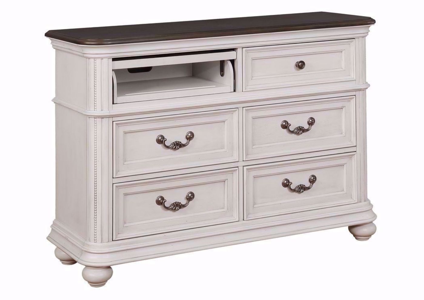 White Keystone TV Stand at an Angle | Home Furniture Plus Mattress