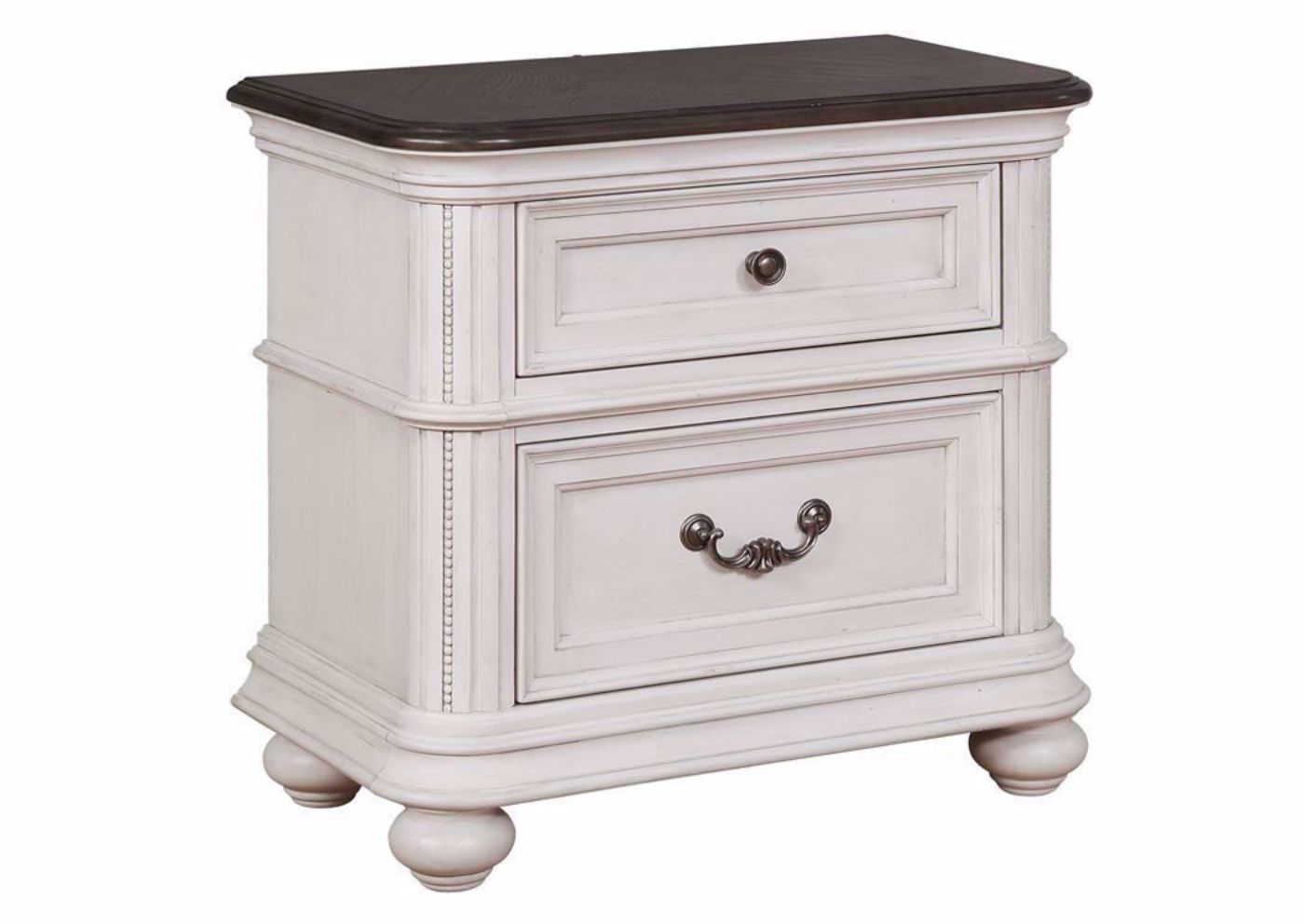 White Keystone Nightstand at an Angle | Home Furniture Plus Mattress