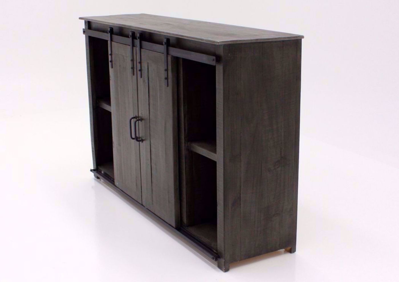 Distressed Gray Maverick TV Stand by Vintage at an Angle | Home Furniture Plus Bedding