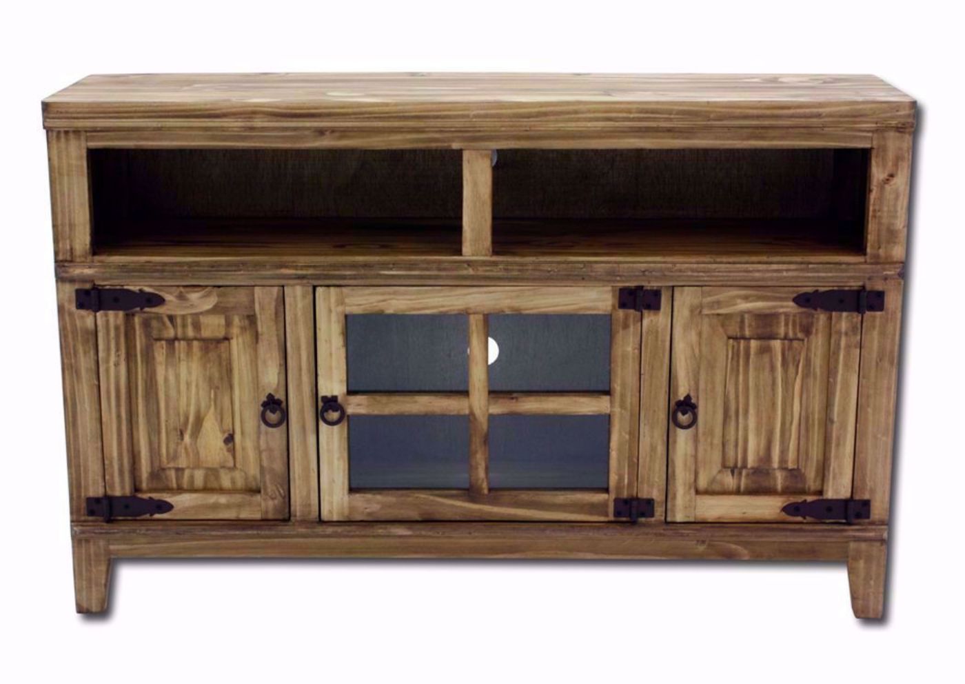 Distressed Brown Santino TV Stand Facing Front | Home Furniture Plus Mattress