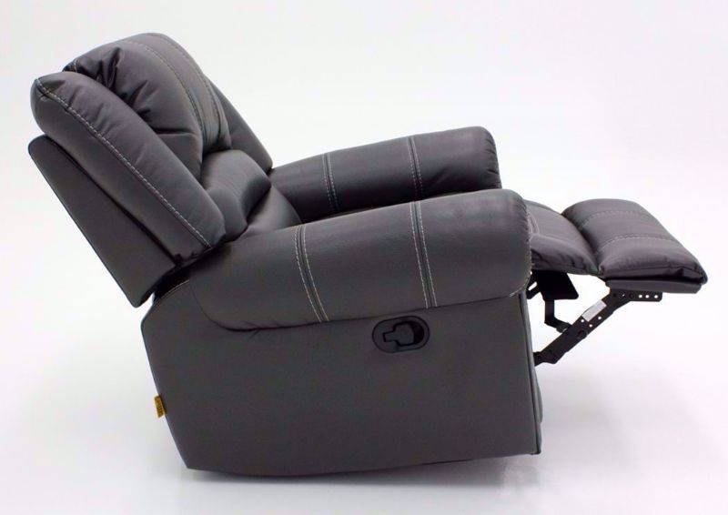 Gray Torino Glider Recliner Side View in the Reclined Position | Home Furniture Plus Mattress
