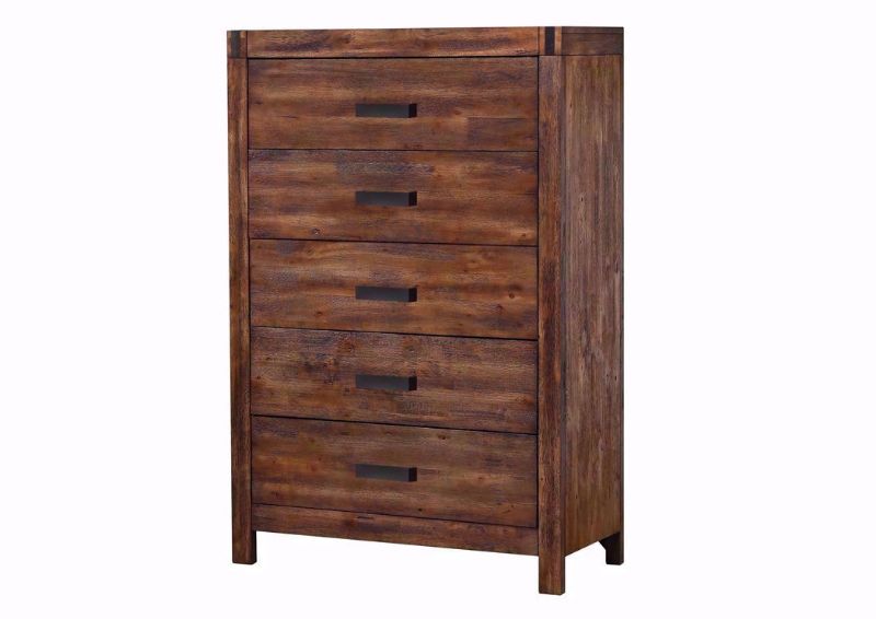 Warm Chestnut Brown Warner Chest of Drawers at an Angle | Home Furniture Plus Mattress