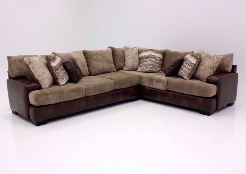 Brown Wesley Sectional Sofa by Albany, Front Facing | Home Furniture Plus Mattress