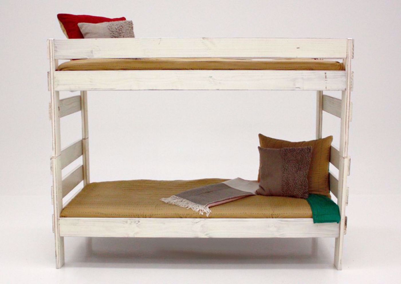 Duncan Twin over Twin Bunk Bed, White, Front Facing | Home Furniture Plus Bedding