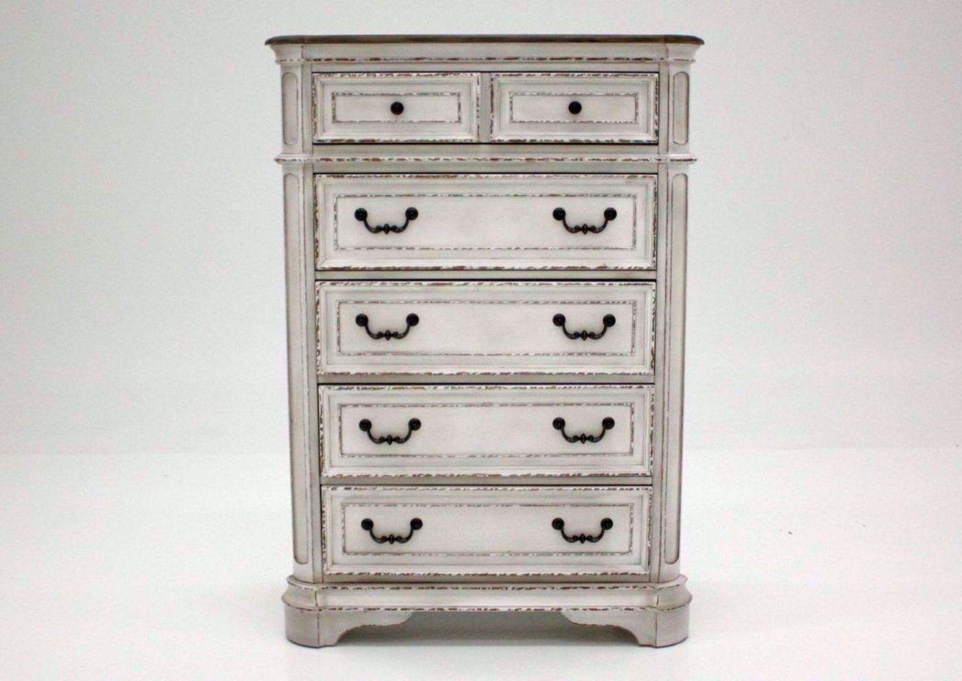 Antique White Stevenson Manor Chest of Drawers Facing Front | Home Furniture Plus Mattress