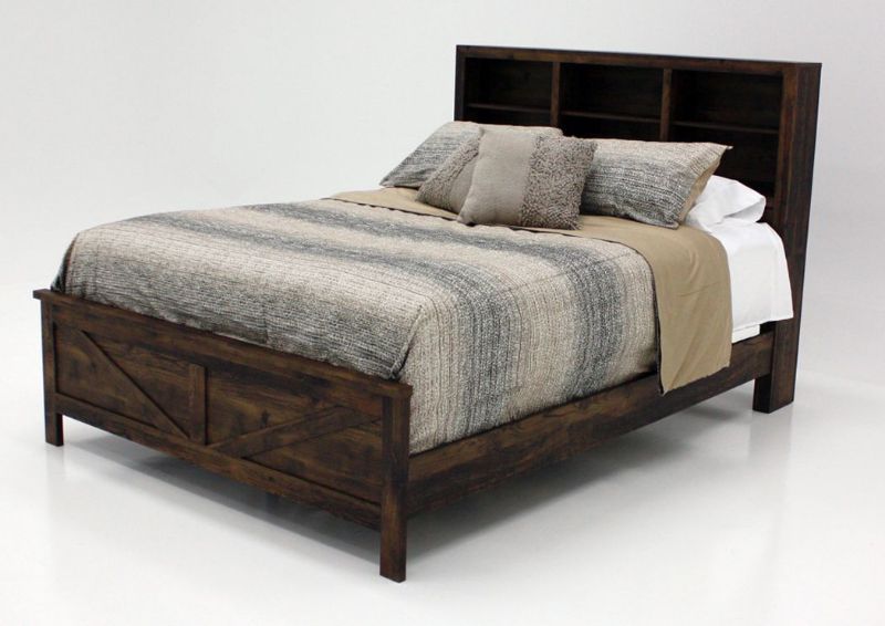 Dark Brown Cheyenne Queen Bed at an Angle | Home Furniture Plus Mattress