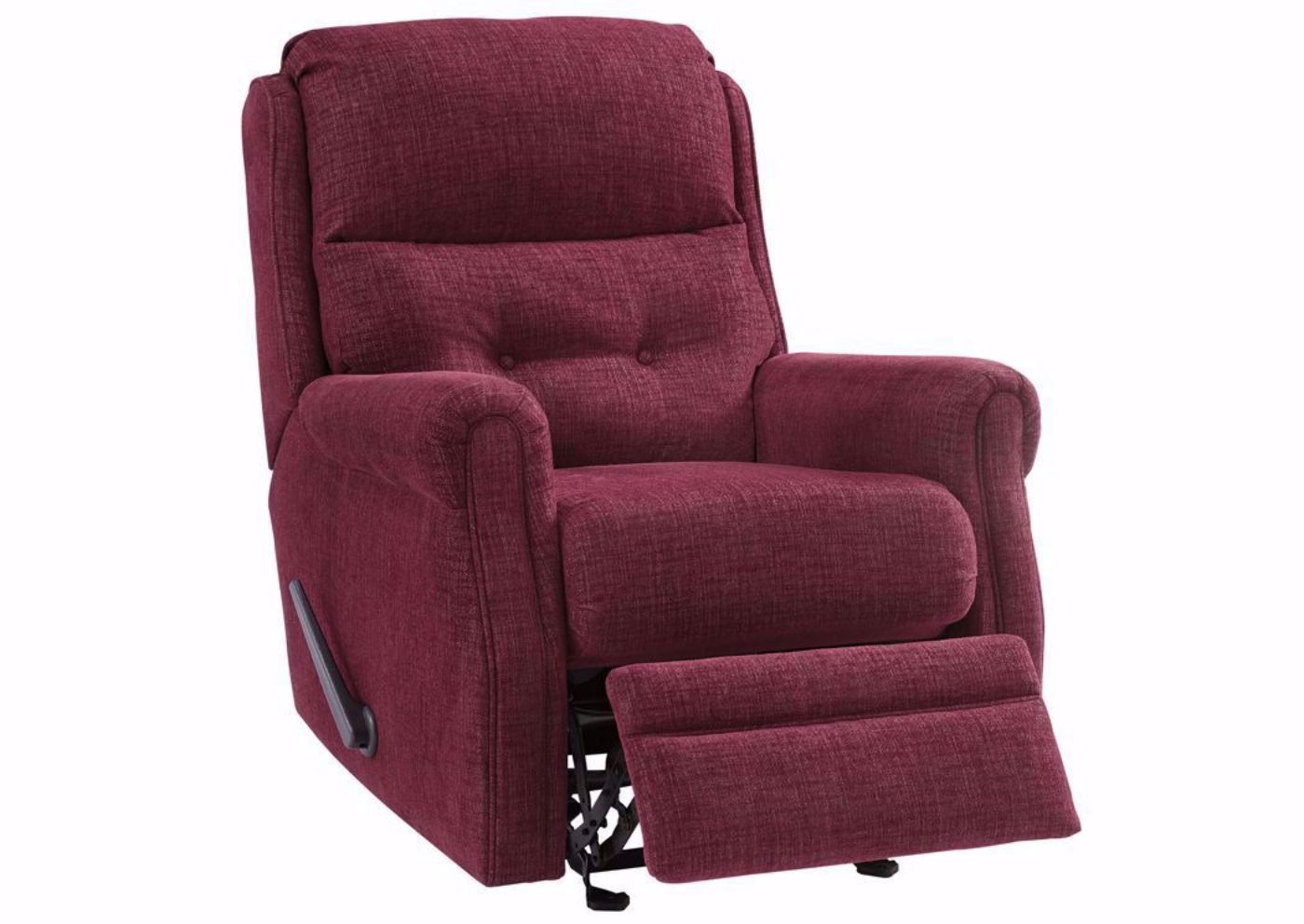 Slightly Reclined Penzberg Glider Recliner with Burgundy Red Upholstery by Ashley Furniture | Home Furniture Plus Bedding