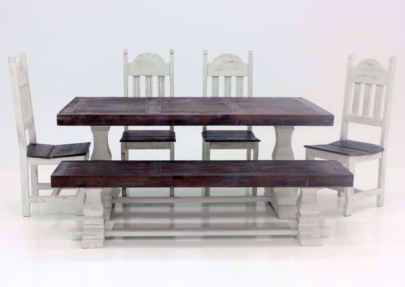 Gray and White Colorado 6 Piece Table Set Facing Front | Home Furniture Plus Bedding