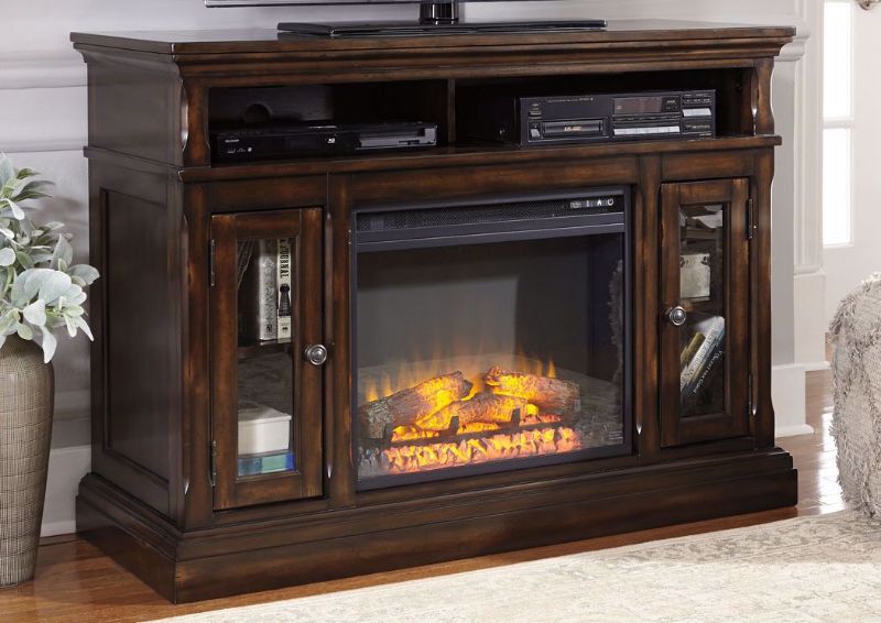 Picture of Roddinton 50 Inch TV Stand With Fireplace - Brown