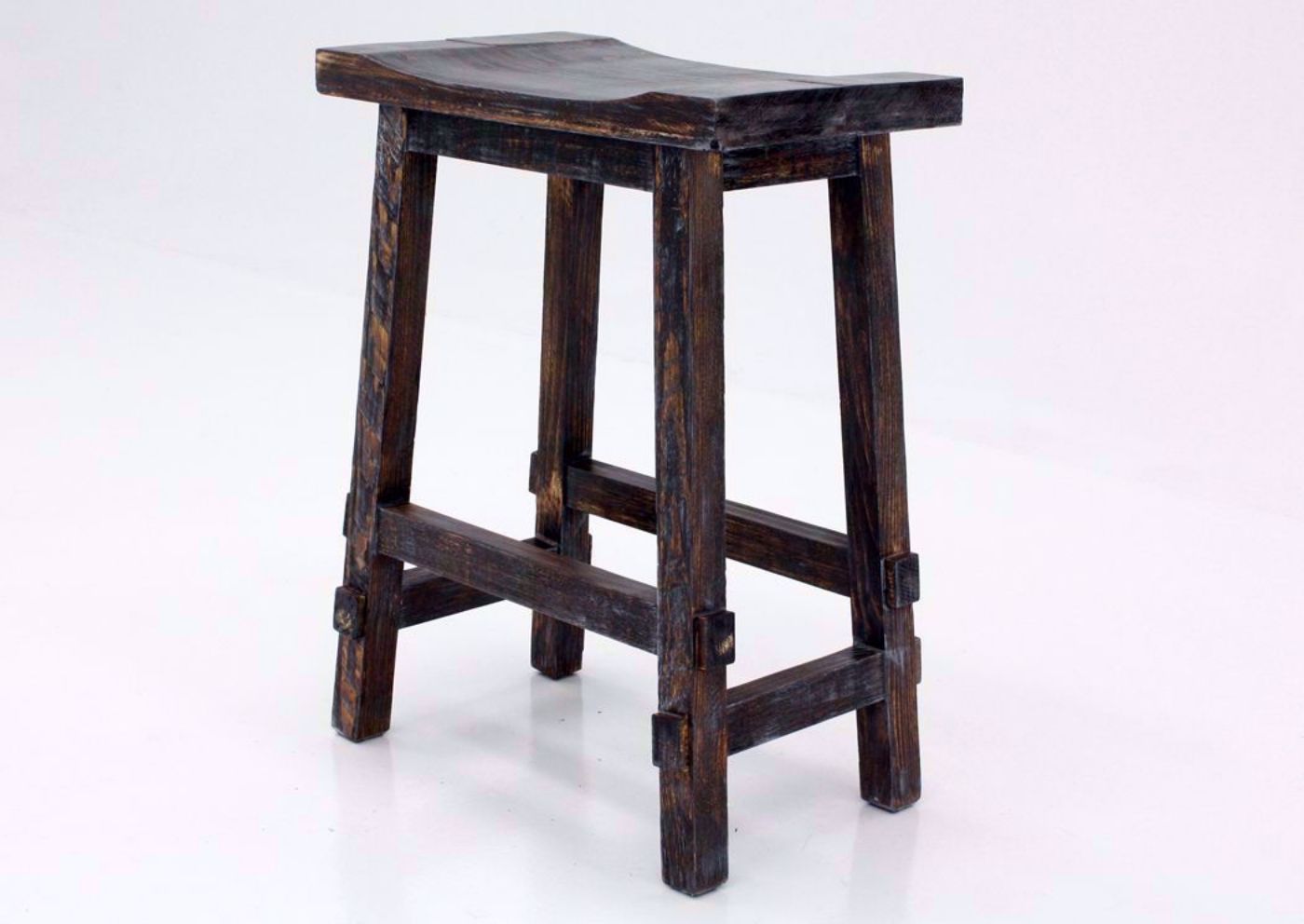 Weatherwood Brown Harland 24 Inch Bar Stool at an Angle | Home Furniture Plus Mattress
