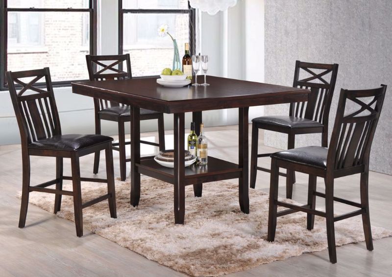 Picture of Meghan 5 Piece Pub Dining Table Set - Cherry