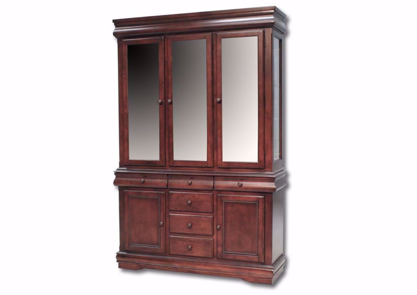 Broadway China Cabinet, Dark Brown, Angle | Home Furniture Plus Bedding
