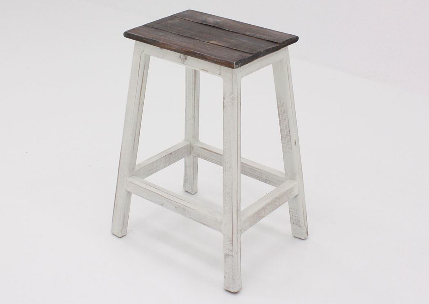 White and Brown Messina Counter Height Dining Table Set Barstool at an Angle | Home Furniture Plus Bedding