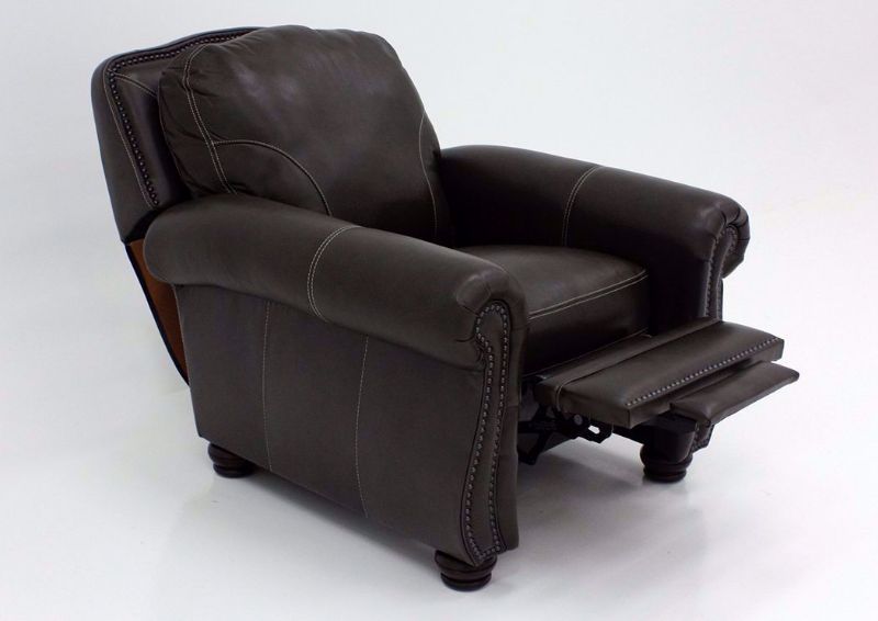 Amarillo Ghost Pushback Recliner, Brown, Angle, Reclined | Home Furniture Plus Bedding