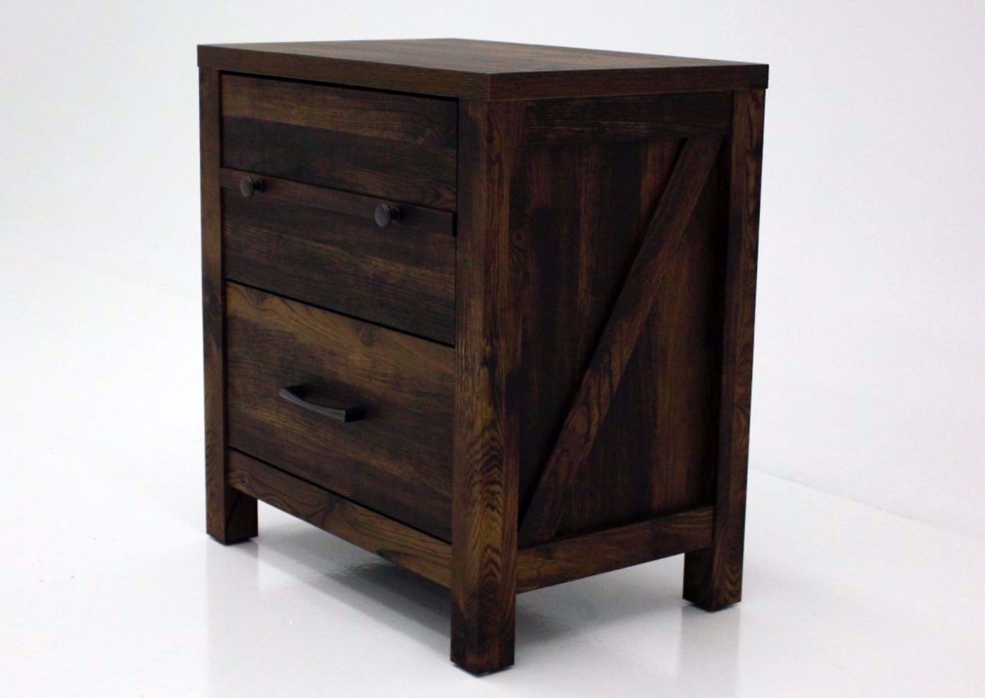Cheyenne Nightstand, Dark Brown, Angle | Home Furniture Plus Mattress