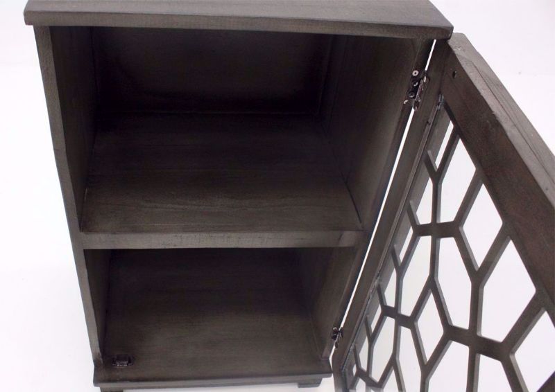 Chisum Accent Cabinet, Gray, Shelf Interior | Home Furniture Plus Bedding