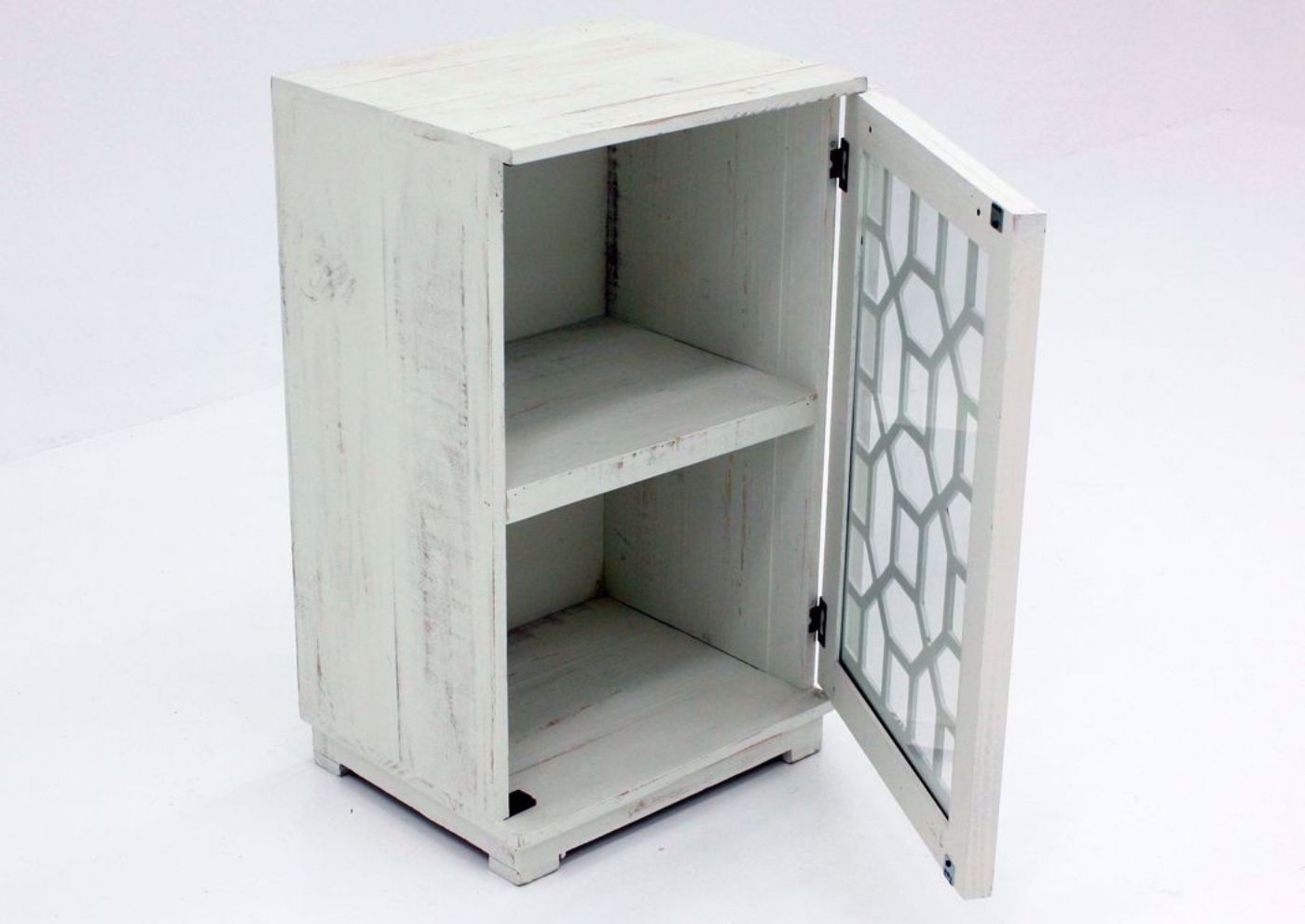 Chisum Accent Cabinet, White, Angle, Door Open | Home Furniture Plus Bedding