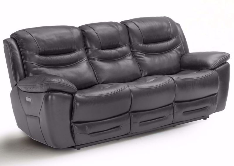 Slightly Angled View of the Front of the Dallas POWER Reclining Sofa - Gray  | Home Furniture Plus Bedding