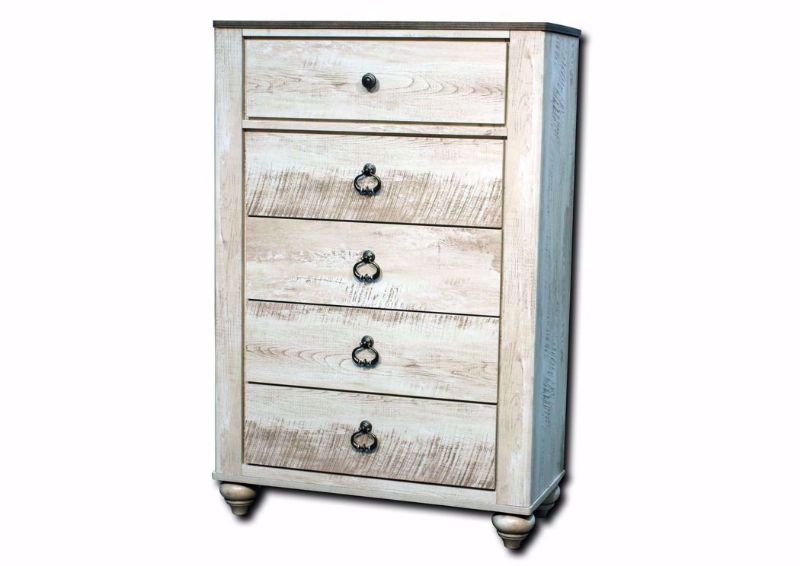 Hanna Chest of Drawers, White, Angle | Home Furniture Plus Bedding