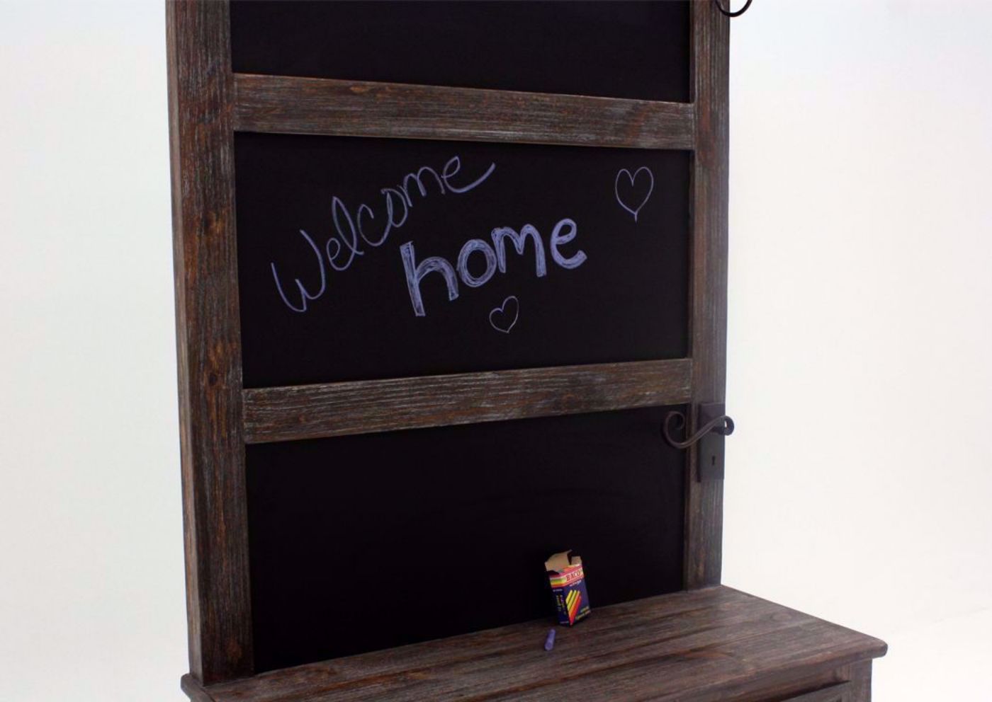 Nero Hall Tree, Barnwood, Chalk Board | Home Furniture Plus Bedding