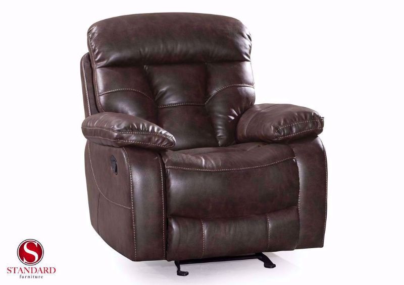 Toffee Brown Peoria Rocker Recliner at an Angle | Home Furniture Plus Mattress