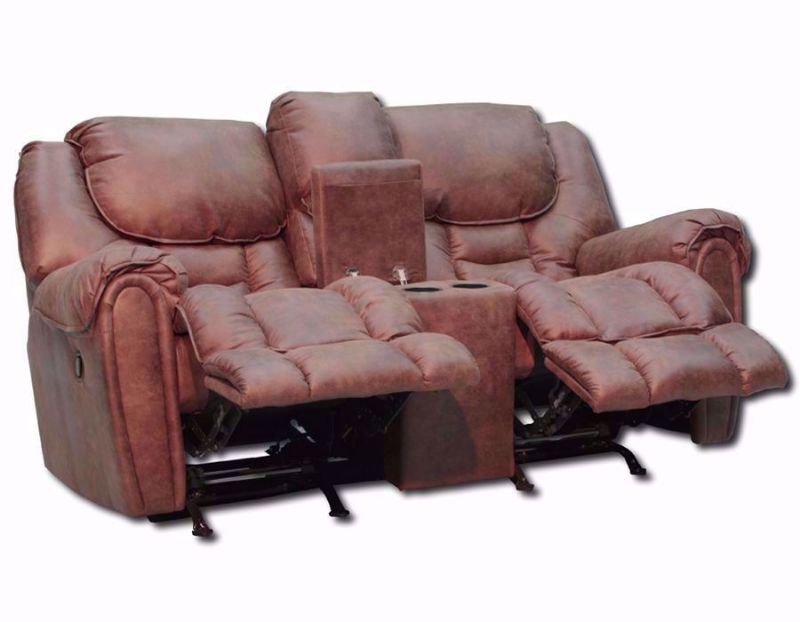 Mocha Brown Santa Monica Power Reclining Loveseat by Homestretch at an Angle in the Reclined Position | Home Furniture Plus Mattress