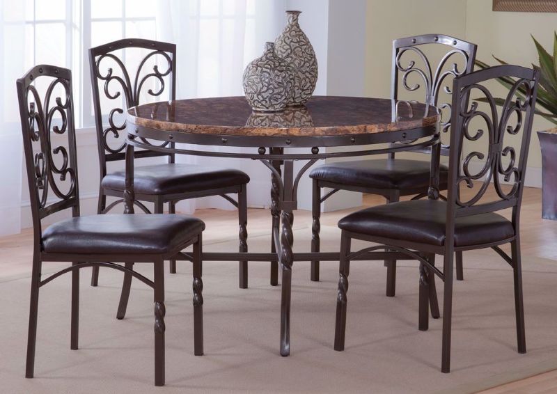 Picture of Tuscan 5 Piece Dining Table Set - Brown