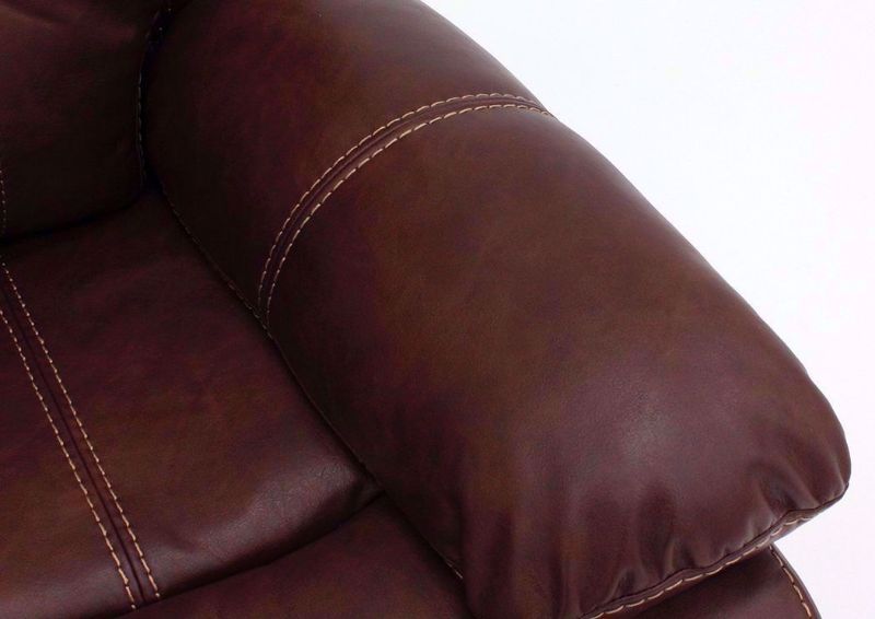 Brown Emerson POWER Glider Recliner Pillow Arm Detail | Home Furniture Plus Mattress