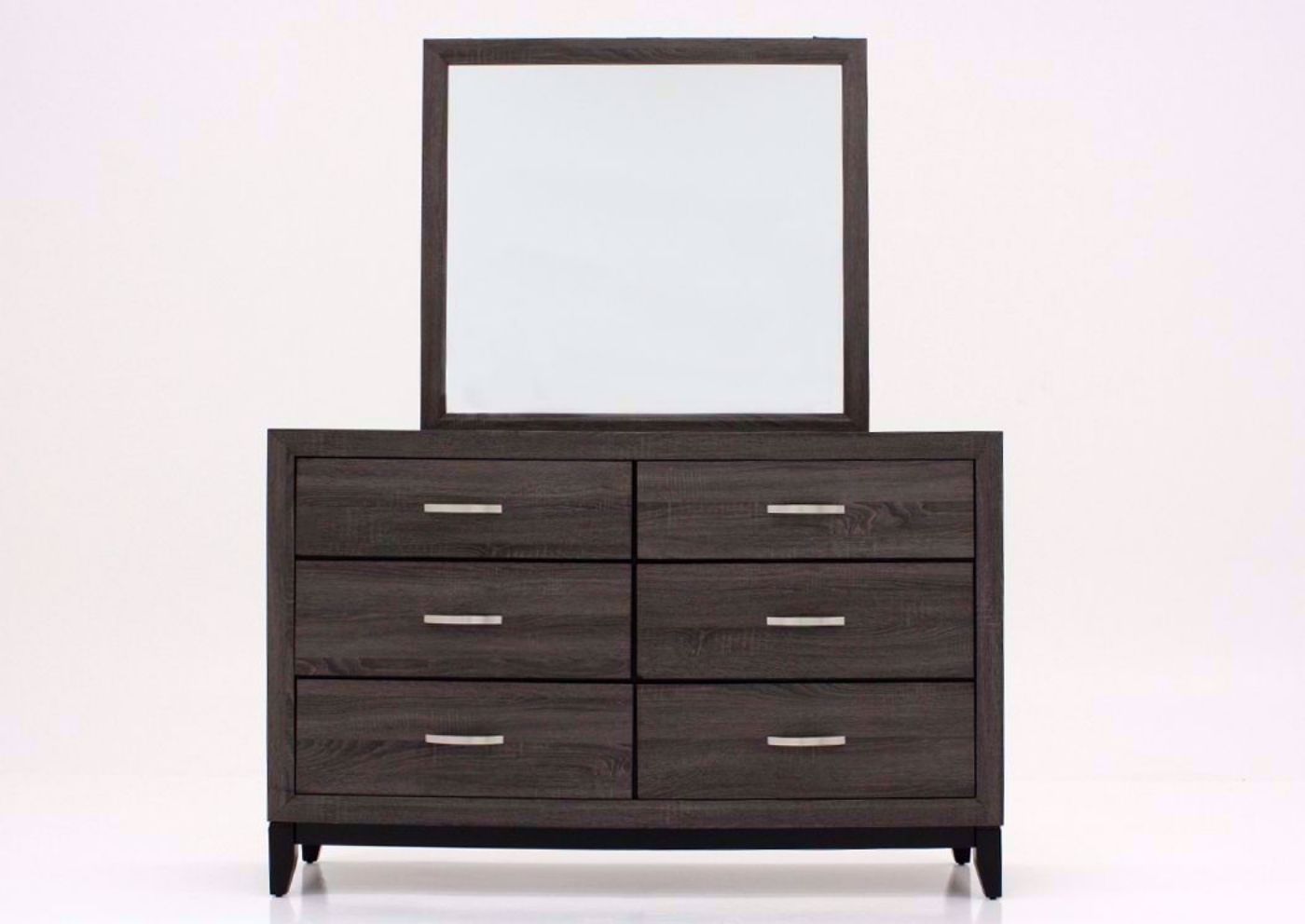 Distressed Brown Ackerson Dresser with Mirror Facing Front | Home Furniture Plus Mattress