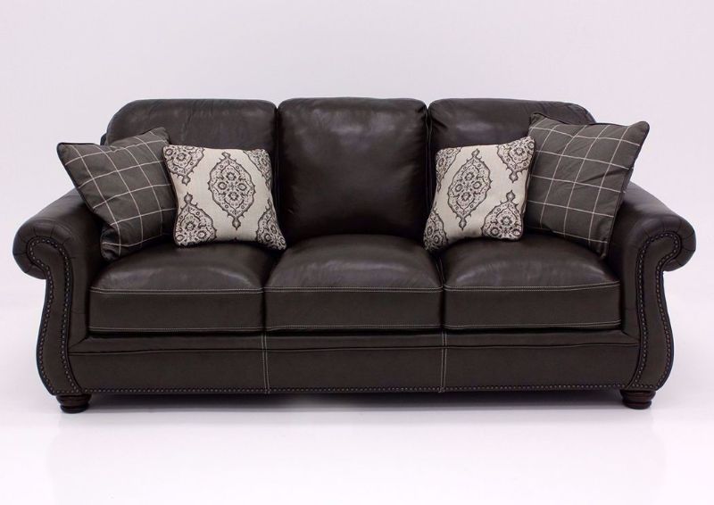 Brown Top Grain Leather Amarillo Ghost Sofa by Simon Li Furniture. Includes Accent Pillows | Home Furniture + Mattress